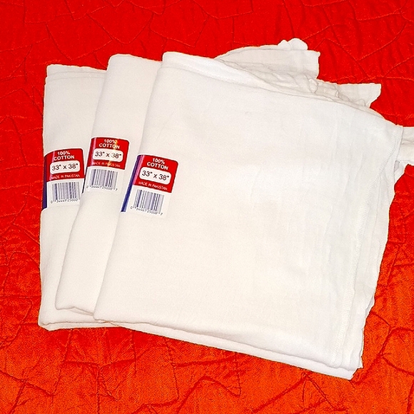 Snow White Old Fashioned Flour Sack Towels x3 33x38 inches ea - Picture 1 of 7